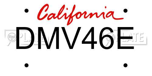 DMV46E California License Plate