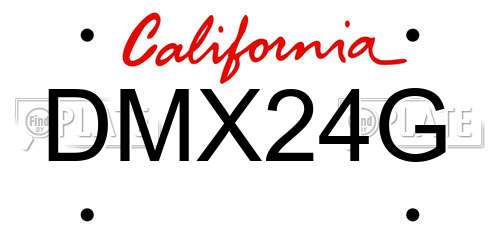 DMX24G California License Plate