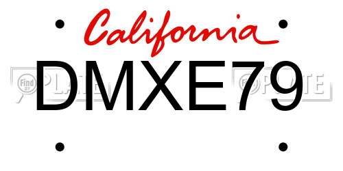 DMXE79 California License Plate