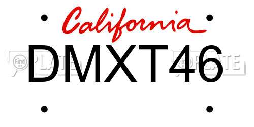 DMXT46 California License Plate