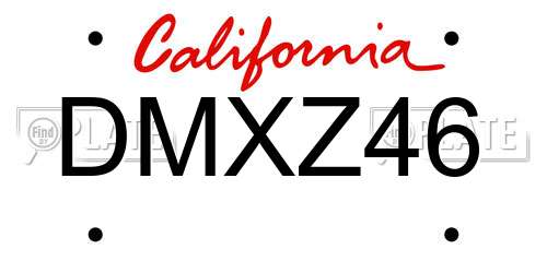 DMXZ46 California License Plate