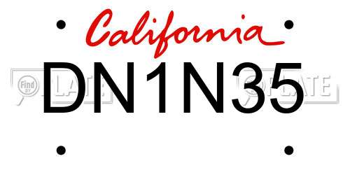 DN1N35 California License Plate
