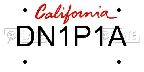 DN1P1A California License Plate