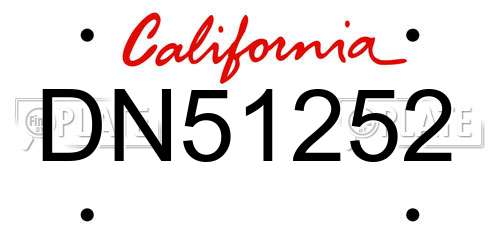 DN51252 California License Plate