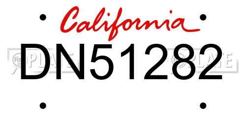 DN51282 California License Plate