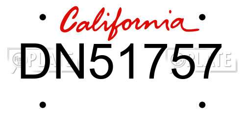 DN51757 California License Plate