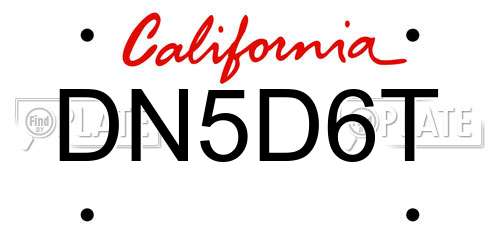 DN5D6T California License Plate