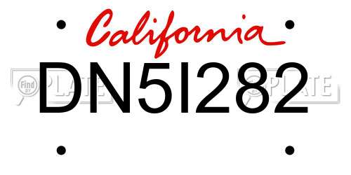 DN5I282 California License Plate