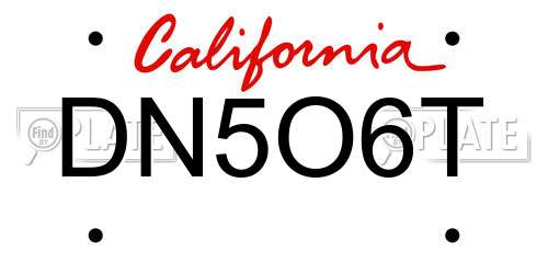DN5O6T California License Plate