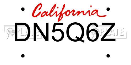 DN5Q6Z California License Plate