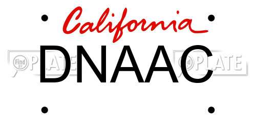 DNAAC California License Plate
