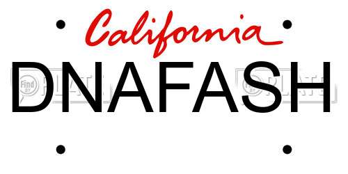 DNAFASH California License Plate