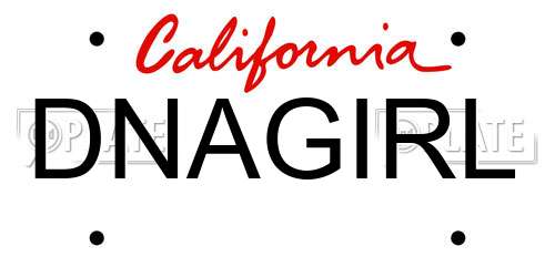 DNAGIRL California License Plate
