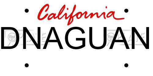 DNAGUAN California License Plate