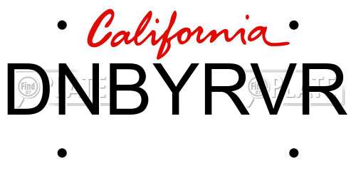 DNBYRVR California License Plate