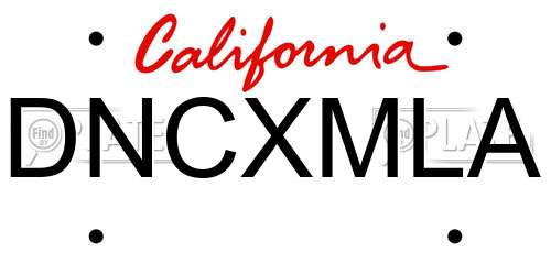 DNCXMLA California License Plate