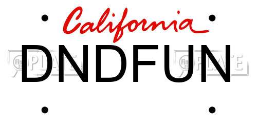 DNDFUN California License Plate
