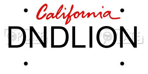 DNDLION California License Plate