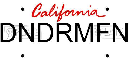 DNDRMFN California License Plate