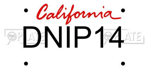 DNIP14 California License Plate
