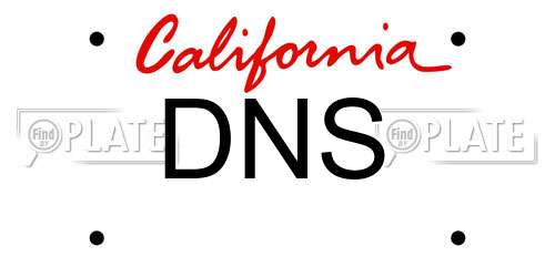 DNS California License Plate