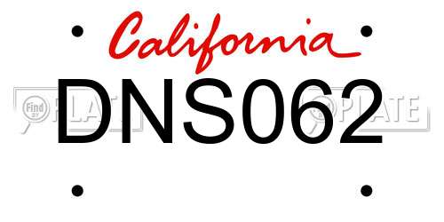 DNS062 California License Plate