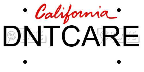 DNTCARE California License Plate