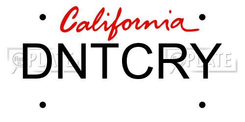 DNTCRY California License Plate