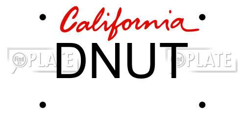 DNUT California License Plate