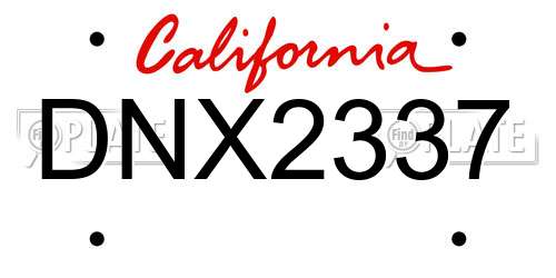 DNX2337 California License Plate