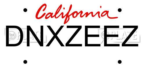 DNXZEEZ California License Plate