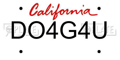 DO4G4U California License Plate