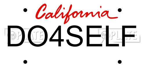 DO4SELF California License Plate