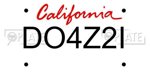 DO4Z2I California License Plate