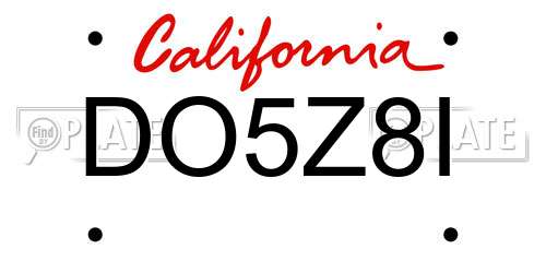 DO5Z8I California License Plate