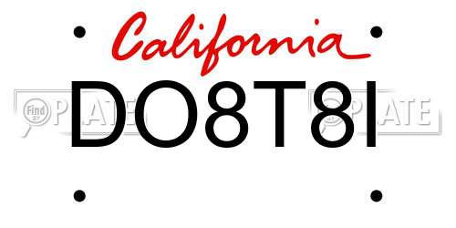 DO8T8I California License Plate