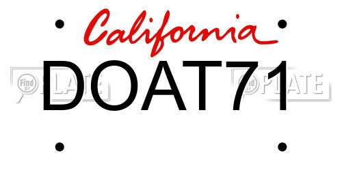 DOAT71 California License Plate