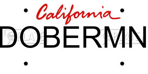 DOBERMN California License Plate