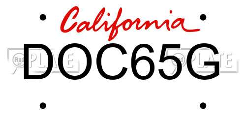 DOC65G California License Plate