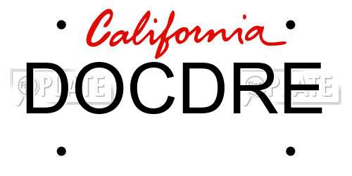 DOCDRE California License Plate