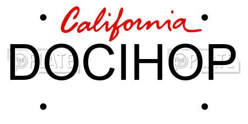 DOCIHOP California License Plate