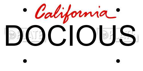 DOCIOUS California License Plate