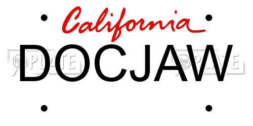 DOCJAW California License Plate