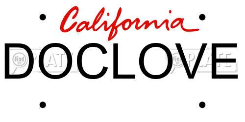 DOCLOVE California License Plate