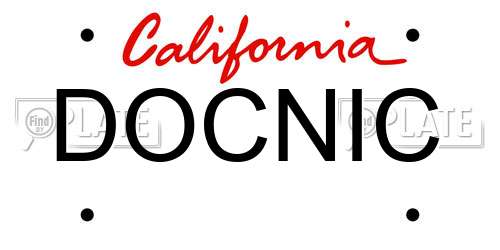 DOCNIC California License Plate