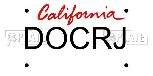 DOCRJ California License Plate