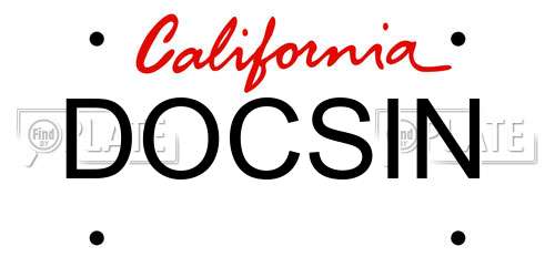 DOCSIN California License Plate