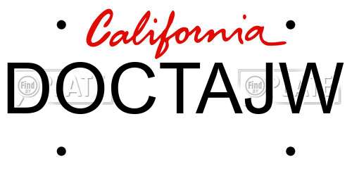 DOCTAJW California License Plate