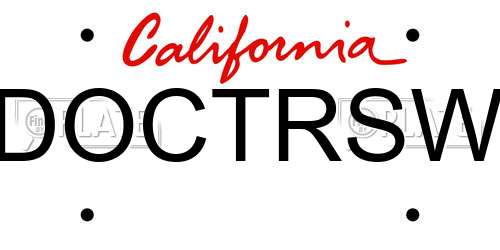 DOCTRSW California License Plate