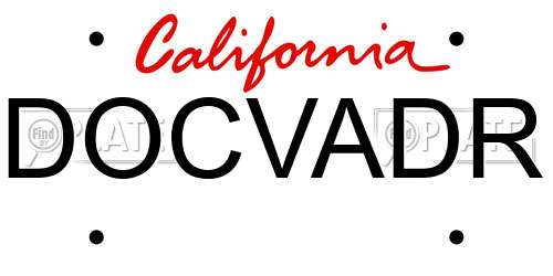 DOCVADR California License Plate